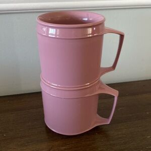 Aladdin Set of 2 VTG Retro Synergetics Double Wall Insulated Mugs Cups STACKABLE